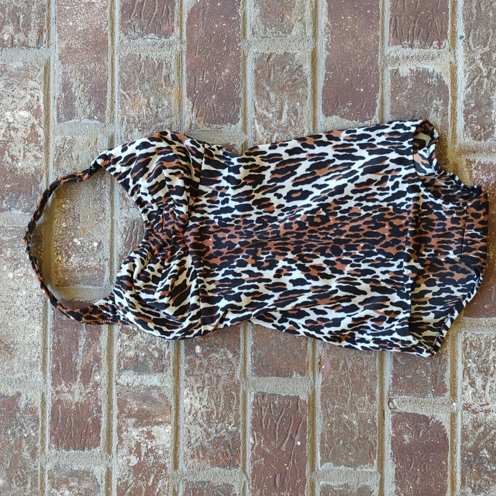 Vintage Late 1960s Early 1970s Vanity Fair Leopard Print One Piece Swimsuit Rare